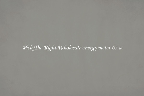 Pick The Right Wholesale energy meter 63 a