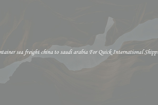 container sea freight china to saudi arabia For Quick International Shipping